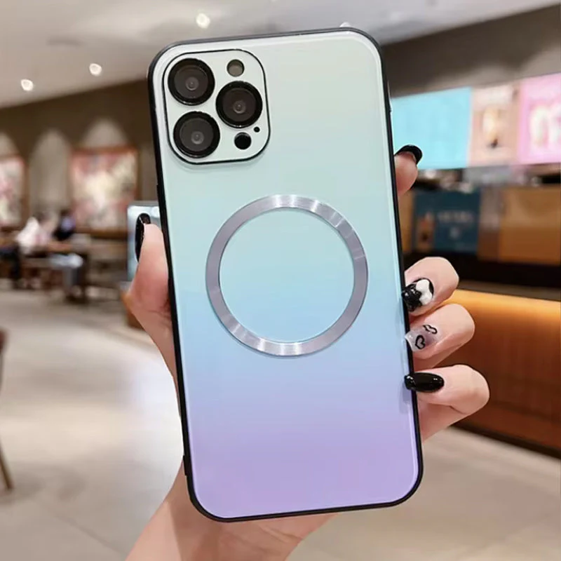 📱 Gradient Magnetic Glass Phone Case