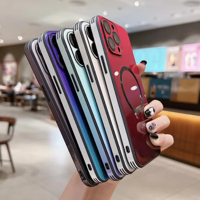 📱 Gradient Magnetic Glass Phone Case