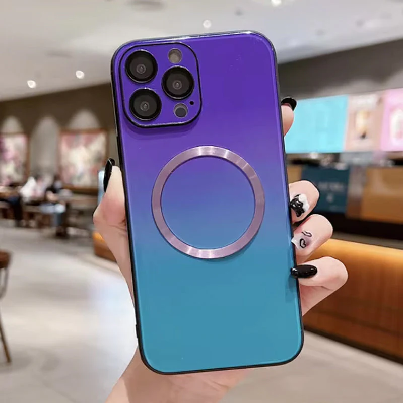 📱 Gradient Magnetic Glass Phone Case
