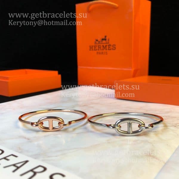 Hermes Women Ronde Bracelet Silver/Rose Gold/Yellow Gold Timeless Style