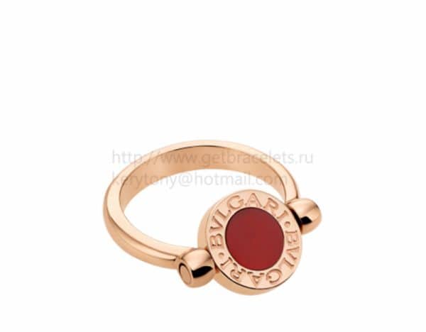 Cheap Rose Gold Flip Ring Set with Mother-of-Pearl and Carnelian Elements