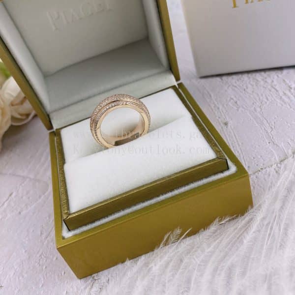 Piaget Possession Ring with Pave Diamonds White Gold/Rose Gold