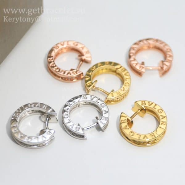 B.zero1 Small Rose Gold and Pave Diamond Hoop Earrings
