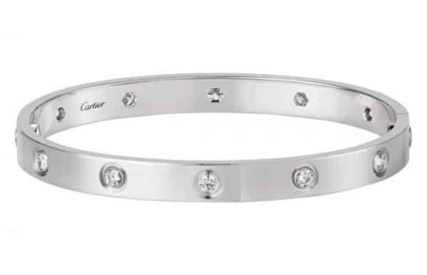 New Arrival Cartier Love Bracelet White Gold 10 Diamonds B6036117