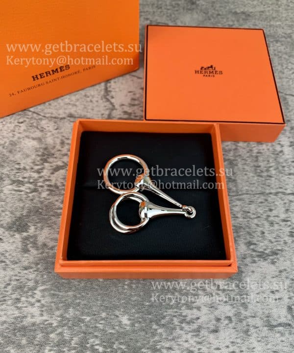 Hot Selling Hermes Mors Scarf Ring/Buckle in White Gold