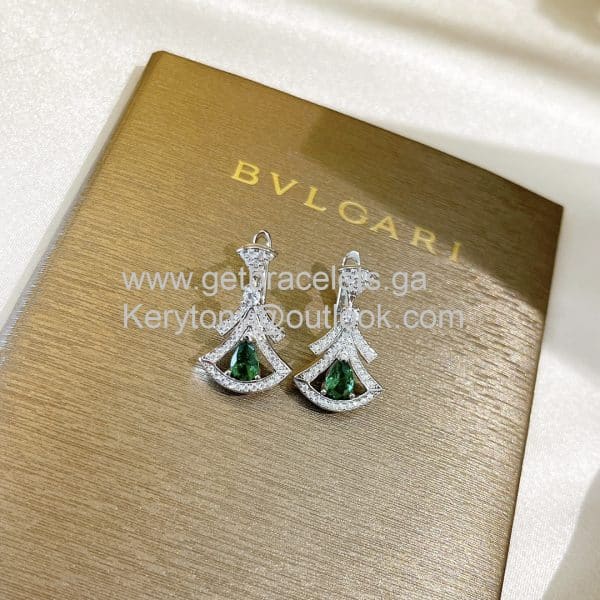 Divas Dream Openwork Elements Earrings With Diamonds White Gold Luxury