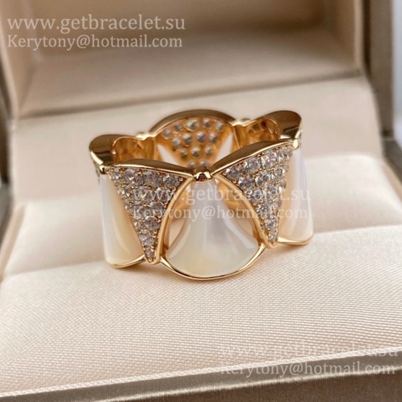 Divas’ Dream Ring Rose Gold with Mother of Pearl and Pave Diamonds