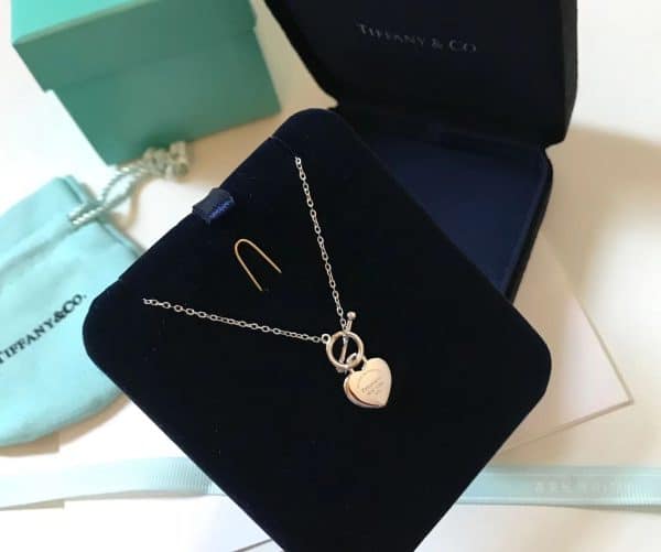New Style Tiffany Return To Turquoise Love Heart Toggle Pendant Blue Enamel Silver Women Necklace Premium replica