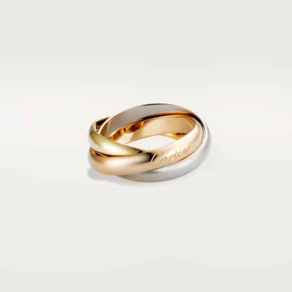 2020 New Style Trinity De Cartier Classics Ring White Gold/Yellow Gold/Pink Gold with Diamonds B4052700 Low Price