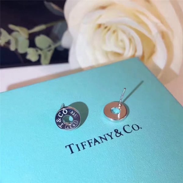 Premium replica Tiffany 1837 Circle Diamond Ear-stud Sterling Silver Valentine Gift For Girls Price List USA