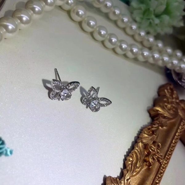 Tiffany Dupe Butterfly Ear-stud With Crystals Sweet Pretty Jewelry For Ladies Online