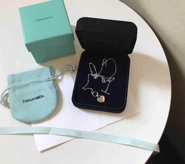 New Style Tiffany Return To Turquoise Love Heart Toggle Pendant Blue Enamel Silver Women Necklace Premium replica