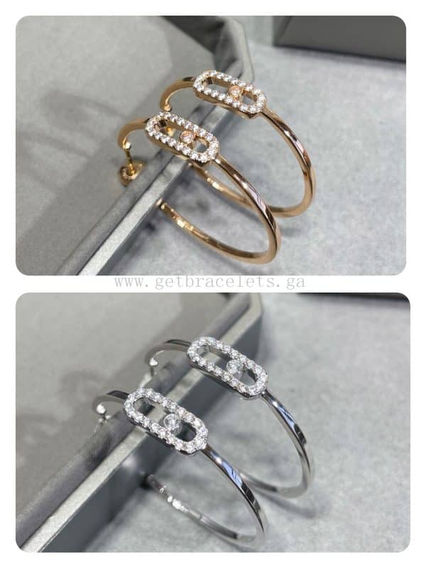 Messika Move Uno Small Hoop Earrings For Her Diamond Earrings White Gold/Rose Gold