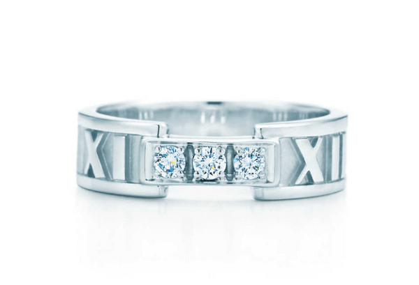 New Tiffany Atlas Band With Three Crystals Individual Style For Gift Dubai Price GRP07933