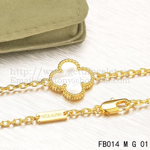 Van Cleef & Arpels Sweet Alhambra Bracelet Yellow Gold With White Mother Of Pearl