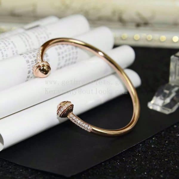 Piaget Possession Open Bangle Bracelet White Gold/Rose Gold with Diamonds