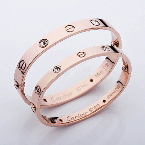 Cartier Couple Bracelet Pink Gold 4 Diamonds B6041005 (New Version – Prevent Screws Fall Out)
