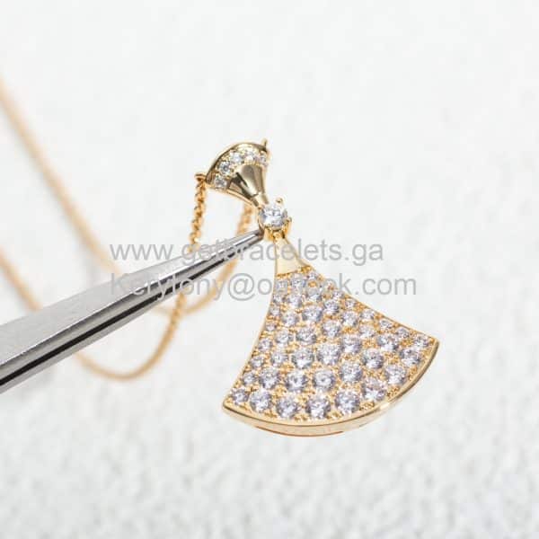 Divas Dream Necklace with Pave Diamonds Rose Gold Perfect Replica