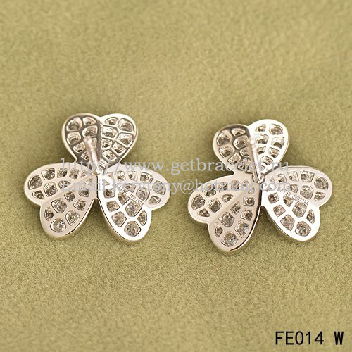 Van Cleef & Arpels Frivole Earrings White Gold With Pave Diamond