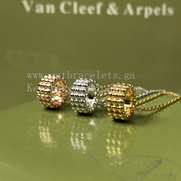 Van Cleef Arpels Perlee Pearls Necklace 3 Rows Yellow Gold/Rose Gold/White Gold