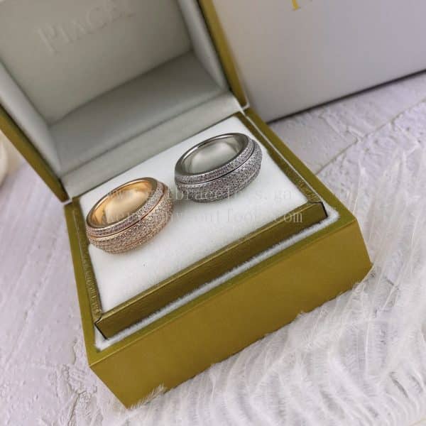 Piaget Possession Ring with Pave Diamonds White Gold/Rose Gold