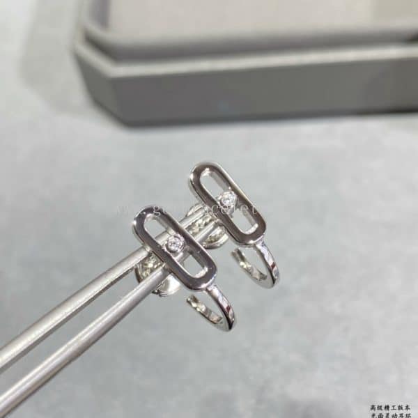 Messika Move Uno Mini Hoops For Her Diamond Earrings Rose Gold/White Gold
