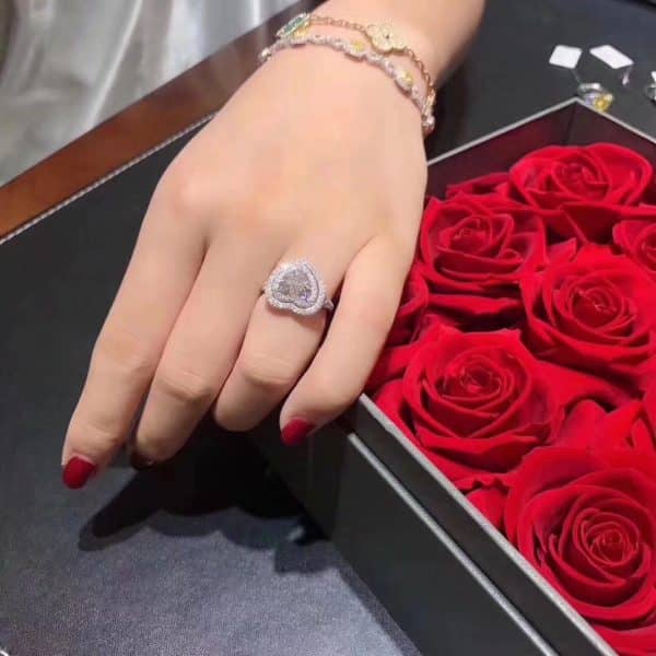 Cheap Tiffany Double Layer Hearts Diamonds Ring Chicago Cool Style Lady Jewelry