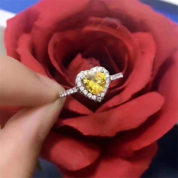 Tiffany Soleste Heart-shaped Ring Yellow/White Crystals Gorgeous Jewelry New York Fashion 28681178