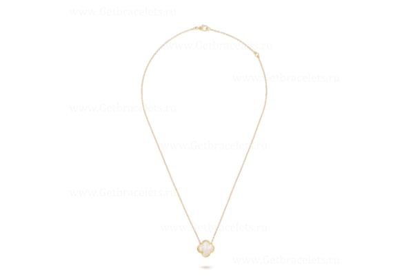 Replica Van Cleef Arpels Pure Alhambra Pendant Yellow Gold With Mother-of-pearl