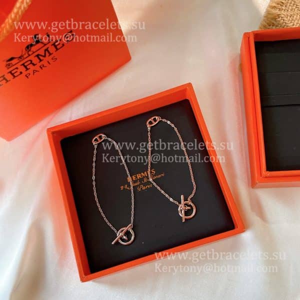 Hermes New Farandole Bracelet White Gold/Pink Gold Economy Premium replica