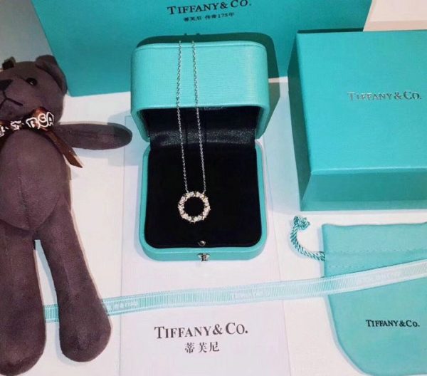 Tiffany Dupe Schlumberger Circle Pendant Crystals Sterling Silver Necklace Women Gold-plated Gift For Women 23926253