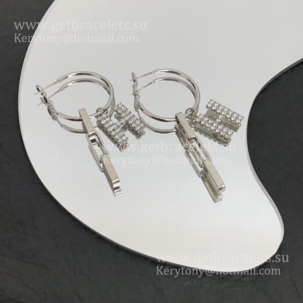 Worthy Hermes Women H LOGO Sterling Silver Earrings With Diamonds