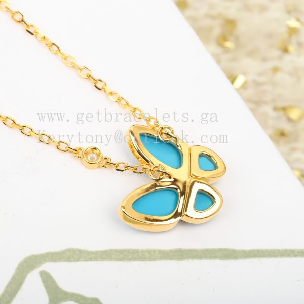 Van Cleef Arpels Two Butterfly Pendant Yellow Gold With Diamonds