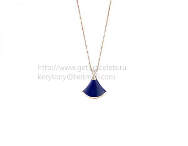 Divas’ Dream Necklace in Rose Gold with Lapis Lazuli and Diamond