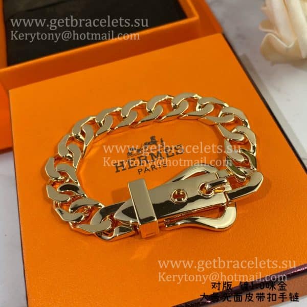 Hermes Mens Boucle Sellier Bracelet Large Silver/Rose Gold Mother’s Day Gift