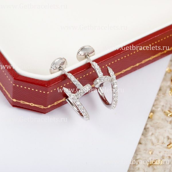 Replica Cartier Juste Un Clou Small Earring White Gold Wiht Diamonds B8301431