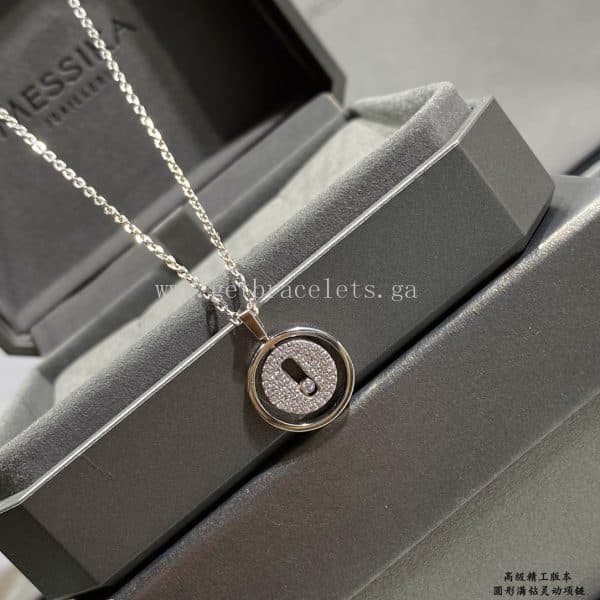 Messika Lucky Move Pave Diamond Necklace Rose Gold/White Gold