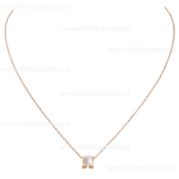 Replica C DE Cartier Necklace Rose Gold with Pearl B7059000