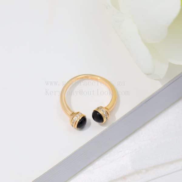 Piaget Possession Open Ring With Diamonds and Onyx Rose Gold
