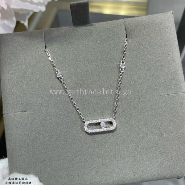 Messika Move Uno Pave For Her Diamond Necklace White Gold/Rose Gold