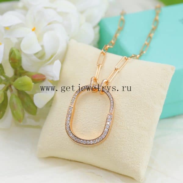 Tiffany Lock Pendant With Pave Diamonds in Rose Gold/Yellow Gold/White Gold