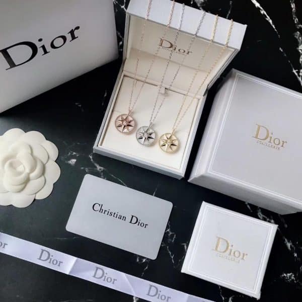 Best Dior Rose Des Vents White MOP Eight-Pointed Star Pendant Ladies Diamonds Necklace Rose Gold/Yellow Gold/ Silver