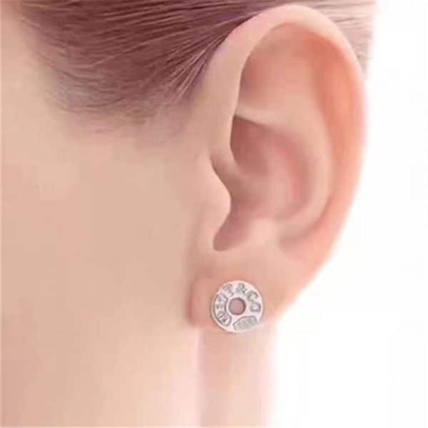 Premium replica Tiffany 1837 Circle Diamond Ear-stud Sterling Silver Valentine Gift For Girls Price List USA