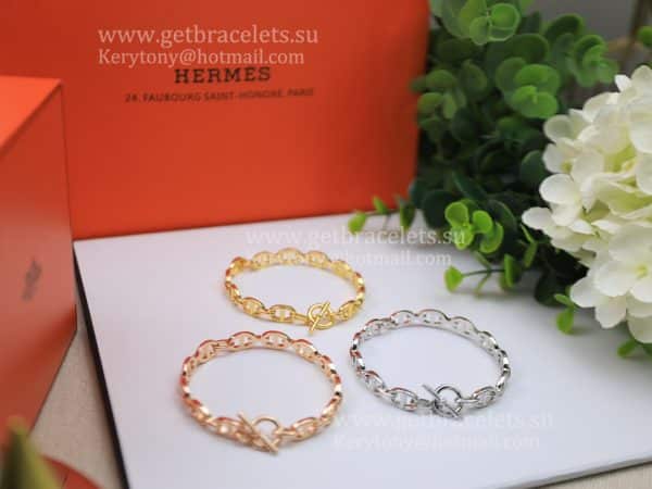 Hermes Chaine D’Ancre Bracelet Small in Silver/Yellow Gold/Rose Gold Design Classy