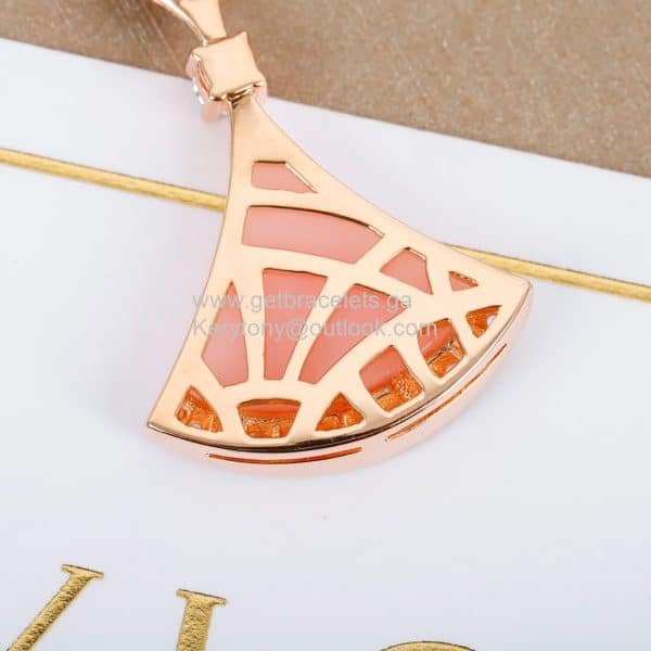 Divas Dream Transshipment Necklace Pink Opal With Diamonds Rose Gold AAA