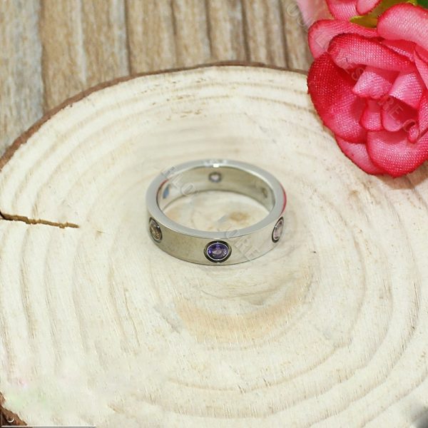 Cartier Love Ringv White Gold Sapphires Garnets Amethyst B4090500