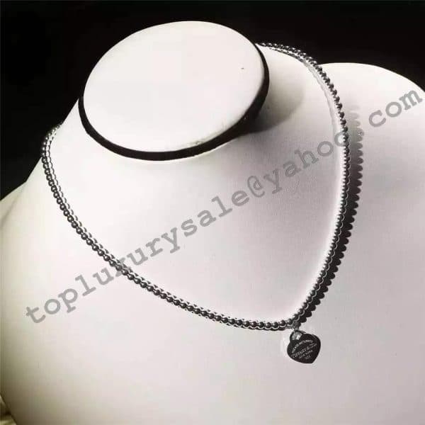 Copy Tiffany Replica Bead Chain Necklace Heart Fine Jewelry GRP03891
