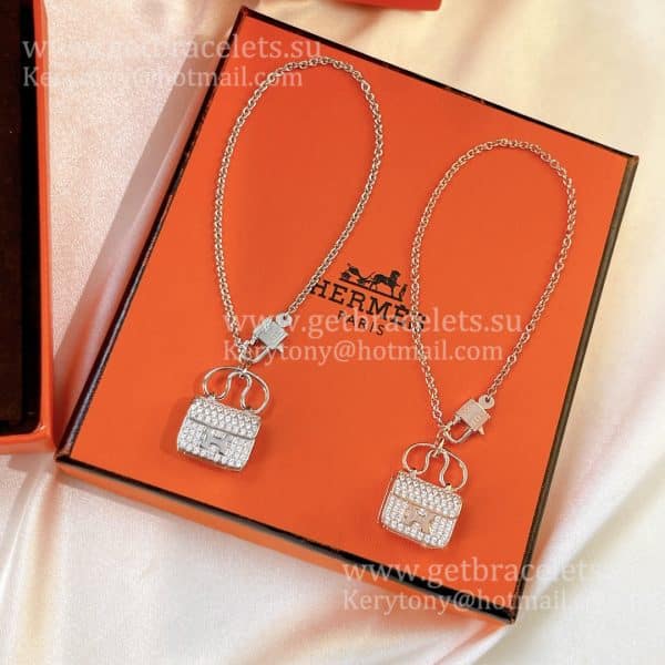 Hermes Constance Amulette Bracelet White Gold With Diamonds Toned UK Price