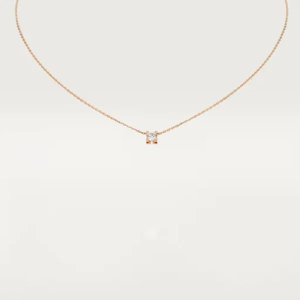 Replica C DE Cartier Necklace Rose Gold with Diamons N7413300