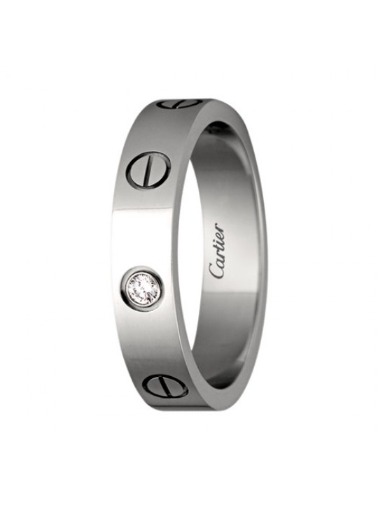 Replica Cartier Love Wedding Band 18K White Gold Love Ring With 1 Diamonds B4050500